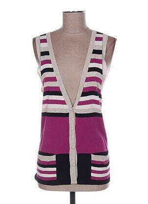 Gilet sans manche maille fine rose AMERICAN RETRO femme