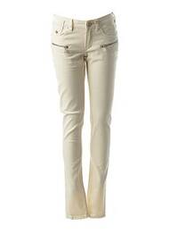 Pantalon slim taille basse taille basse beige MAISON SCOTCH femme