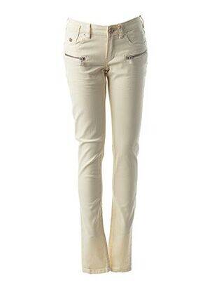 Pantalon slim taille basse taille basse beige MAISON SCOTCH femme