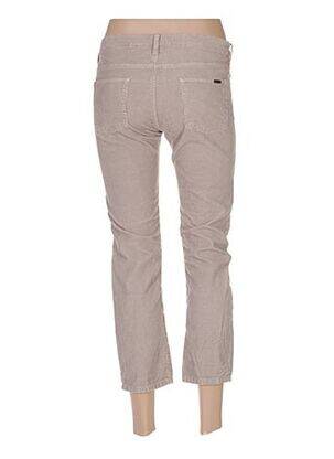Pantalon 7/8 fermeture zippée sous rabat boutonné taille basse beige ACQUAVERDE femme