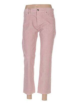Pantacourt coupe droite taille normale rose TRUE NYC femme
