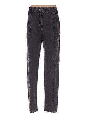 Pantalon droit taille à pinces taille haute noir AMERICAN RETRO femme