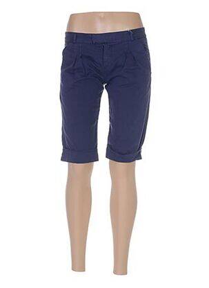 Bermuda fermeture zippée sous rabat avec crochet taille normale bleu YOU femme
