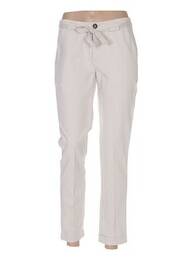 Pantalon droit fermeture zippée sous rabat boutonné taille normale beige SWILDENS femme