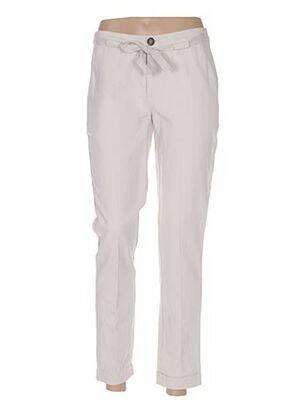 Pantalon droit fermeture zippée sous rabat boutonné taille normale beige SWILDENS femme