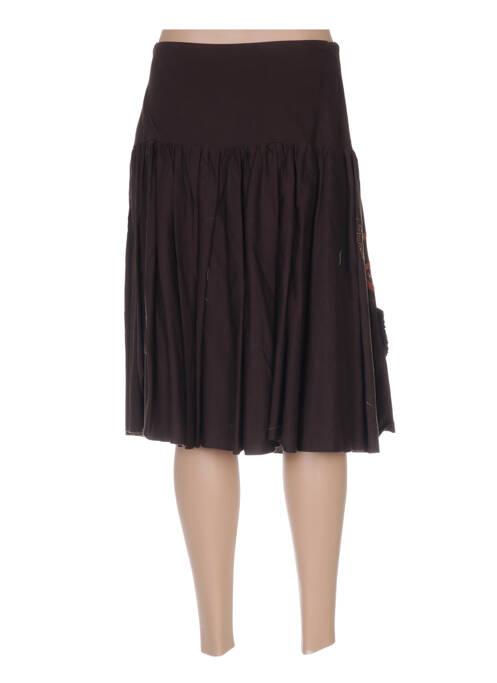 Jupe mi-longue marron LES PETITES COLLECTIONS pour femme