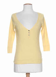 T-shirt manches mi-longues manches longues jaune DIABLESS femme