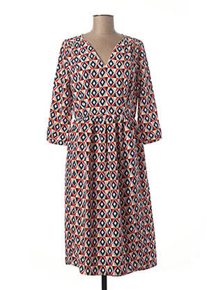 Robe mi-longue manches 3/4 manches 3/4 rouge Y'COO femme