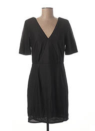 Robe mi-longue fermeture zippée au dos manches courtes noir ON.YOU femme