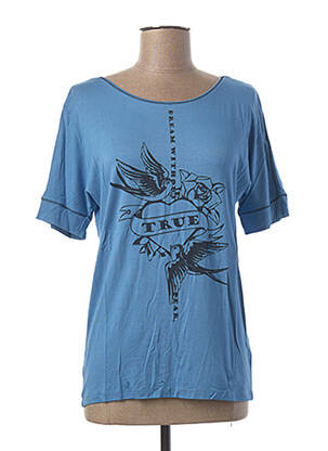 T-shirt imprimé fantaisie manches courtes bleu EXPRESSO femme