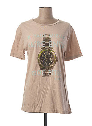 T-shirt imprimé fantaisie manches courtes beige DEEPEND femme