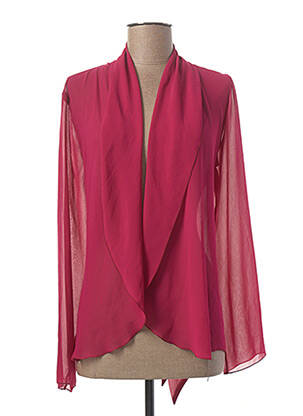 Gilet manches longues col châle rose DIANA GALLESI femme