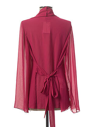 Gilet manches longues col châle rose DIANA GALLESI femme