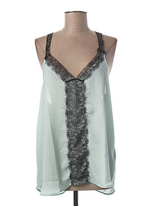 Top col v fines bretelles vert PEPE JEANS femme
