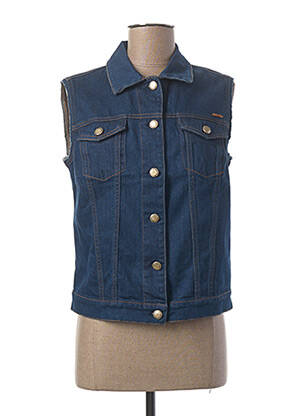 Veste en jean fermeture boutonnée sur le devant bleu MCS femme