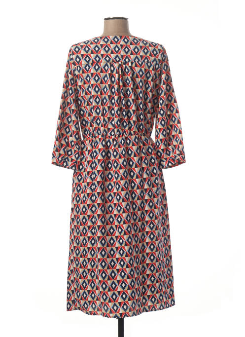 Robe mi-longue manches 3/4 manches 3/4 rouge Y'COO femme