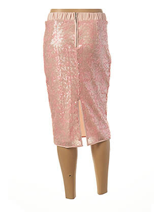 Jupe mi-longue taille normale rose FORNARINA femme