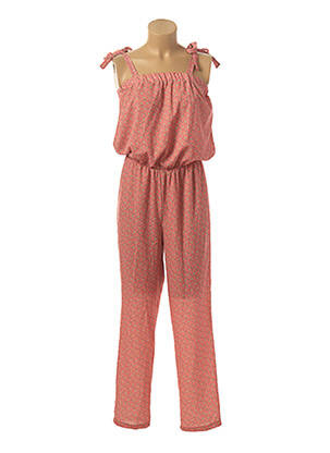 Combi-pantalon tissage crêpe fines bretelles orange COTE ANGLAISE femme