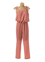 Combi-pantalon tissage crêpe fines bretelles orange COTE ANGLAISE femme