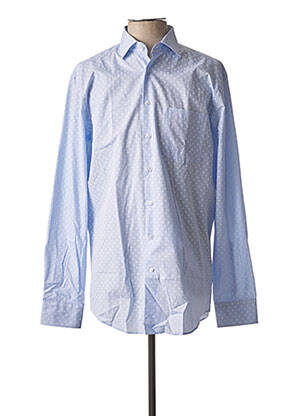 Chemise manches longues bleu SEIDEN STICKER pour homme