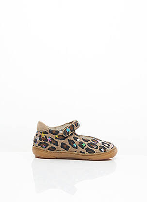 Ballerines nubuck bout rond beige SHOO POM fille