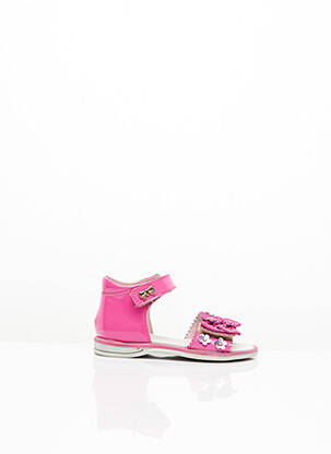 Sandales/nu pieds tissage vernis bout rond rose ROMAGNOLI fille