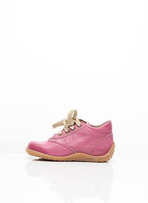 Baskets tissage satiné bout rond rose BISGAARD garcon