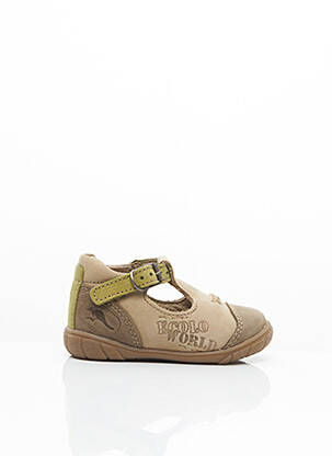 Baskets nubuck bout rond beige NOËL garçon