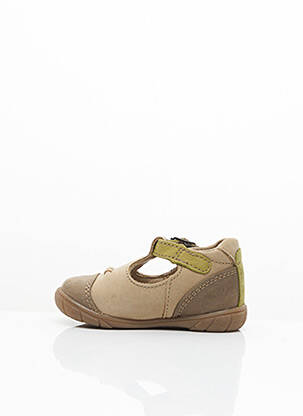 Baskets nubuck bout rond beige NOËL garçon