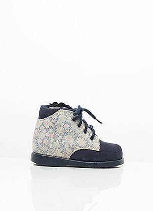 Bottillons nubuck bout rond bleu ROCKER'S fille