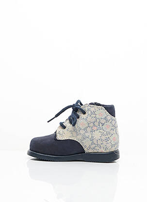 Bottillons nubuck bout rond bleu ROCKER'S fille