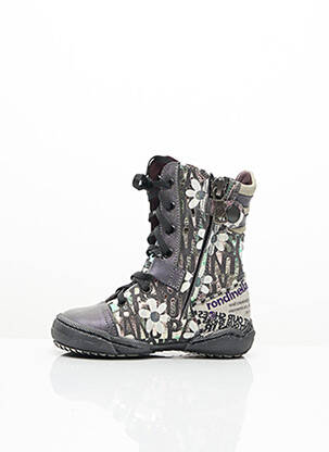 Bottines/boots fermeture zip et lacets bout rond gris RONDINELLA fille