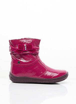 Bottines/boots matière lisse bout rond rose FALCOTTO fille