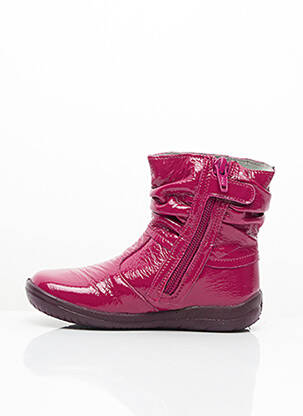 Bottines/boots matière lisse bout rond rose FALCOTTO fille