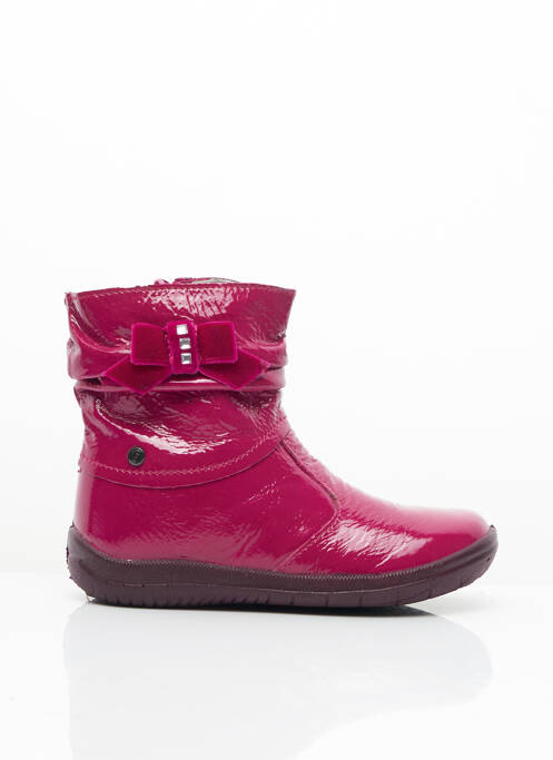 Bottines/boots matière lisse bout rond rose FALCOTTO fille