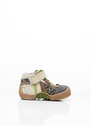 Baskets fermeture scratch bout rond beige BELLAMY enfant