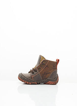 Bottines/boots tissage satiné bout rond marron BELLAMY garçon