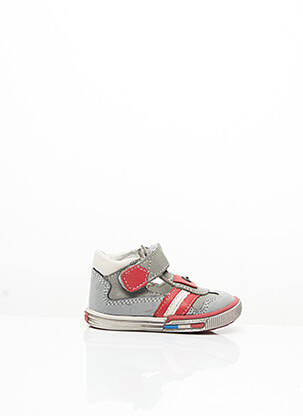 Baskets fermeture scratch bout rond gris BELLAMY garçon