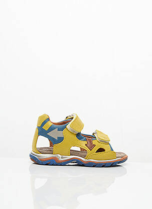 Sandales/nu pieds tissage satiné bout rond jaune ROMAGNOLI garçon