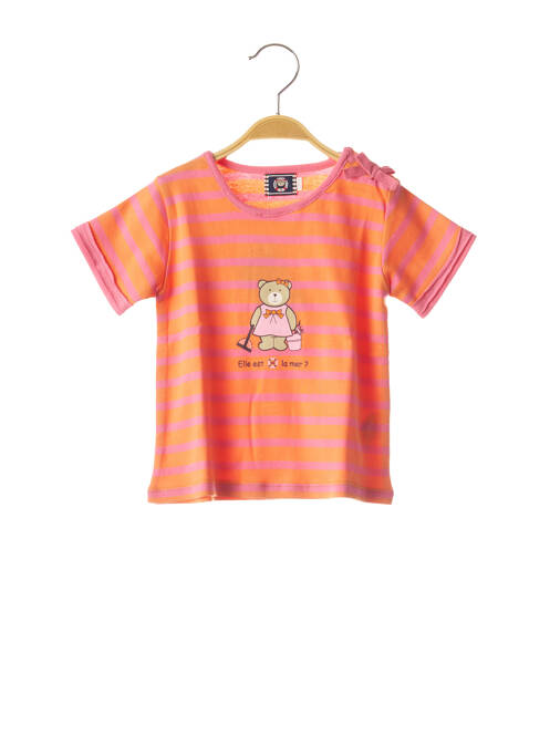 T-shirt orange ELLE EST OU LA MER pour fille