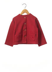 Gilet manches longues rouge BFD CREATION pour fille seconde vue
