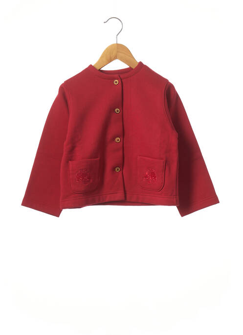 Gilet manches longues rouge BFD CREATION pour fille