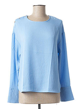 Blouse col rond manches longues bleu MANGO femme