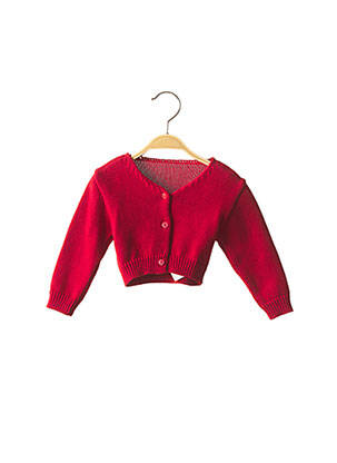 Gilet manches longues rouge GIRANDOLA pour fille
