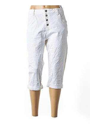 Jeans court Pantalon Capri avec boutonnière visible. Karostar Bermuda en denim pour femme 