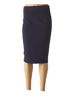 Jupe mi-longue stretch bleu RENDEZ-VOUS femme