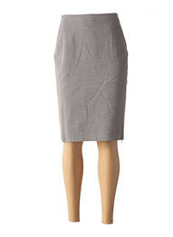 Jupe mi-longue taille à pinces gris TRICOT CHIC femme
