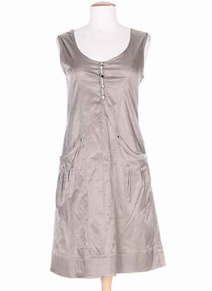 Robe mi-longue gris PLATINE COLLECTION femme