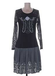 Robe mi-longue noir LES FILLES DU VENT femme