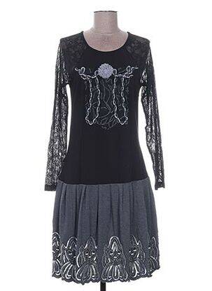 Robe mi-longue noir LES FILLES DU VENT femme
